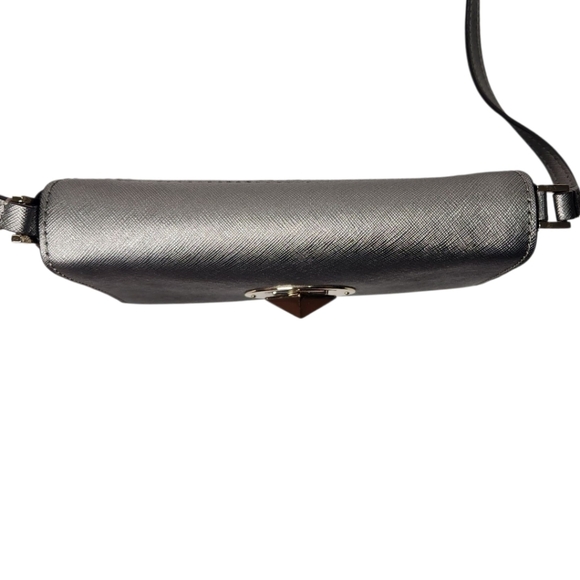 kate spade New York | Newberry Lane Sally Leather Crossbody | Metallic Silver - Picture 8 of 16